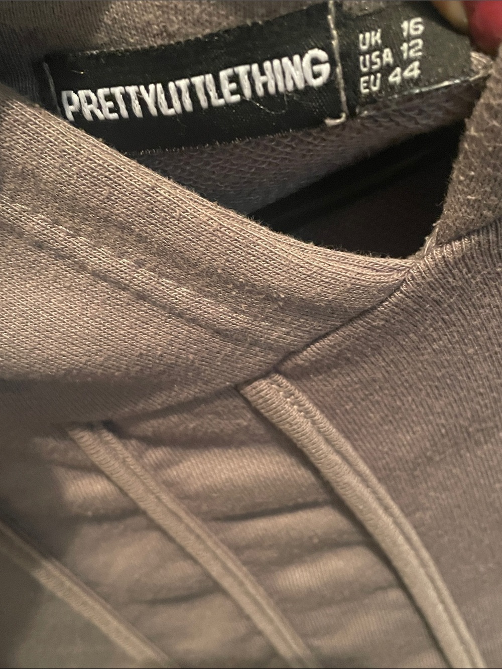 Prettylittlething Gray High-Low Oversized Hoodie Dress View 2